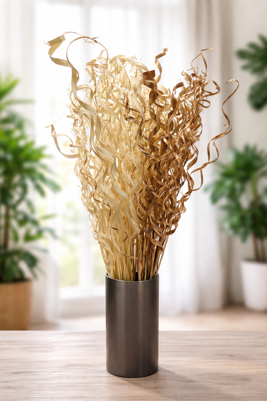 Curly Dried Grass Stems – Natural Gold