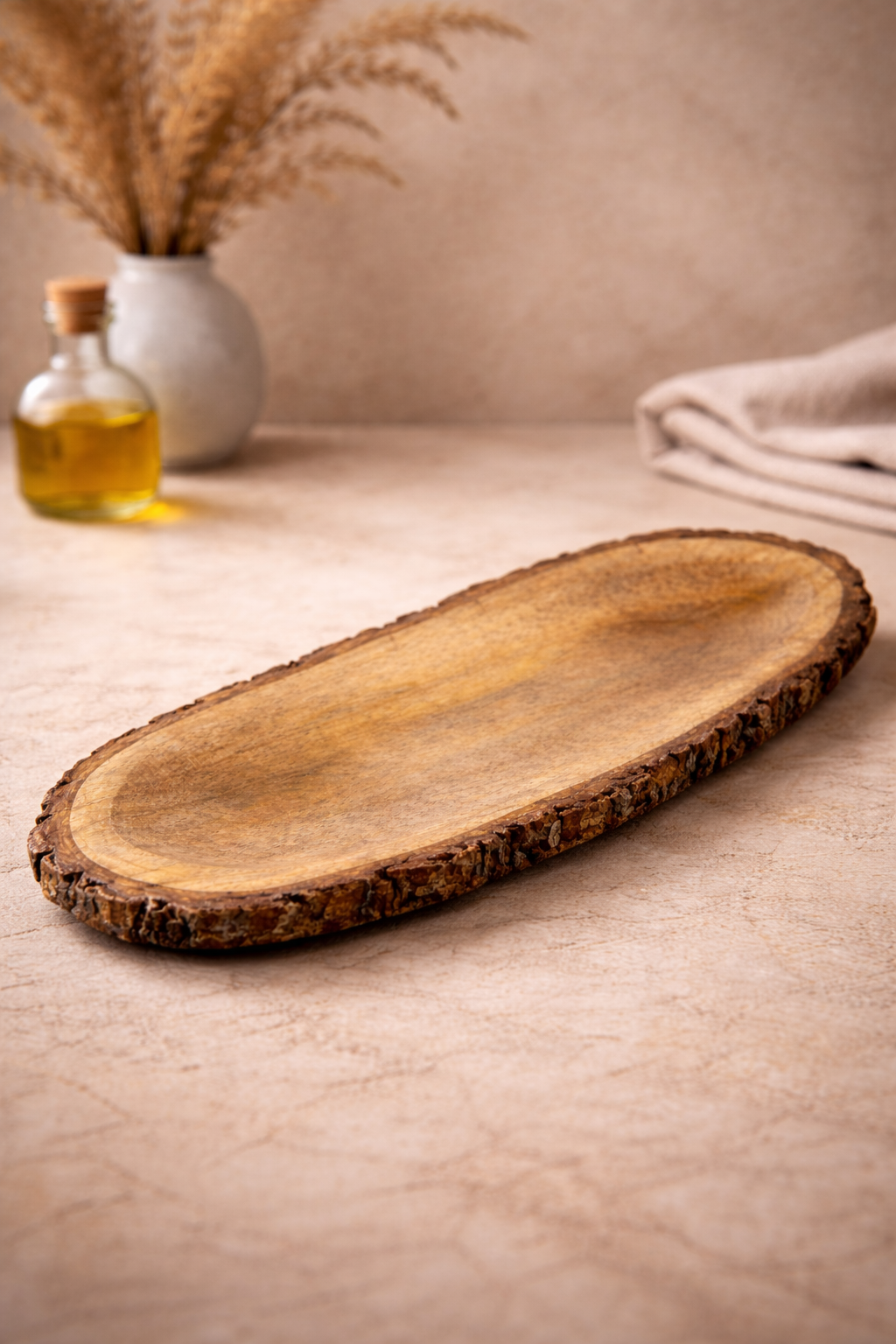 Live-Edge Wooden Serving Platter