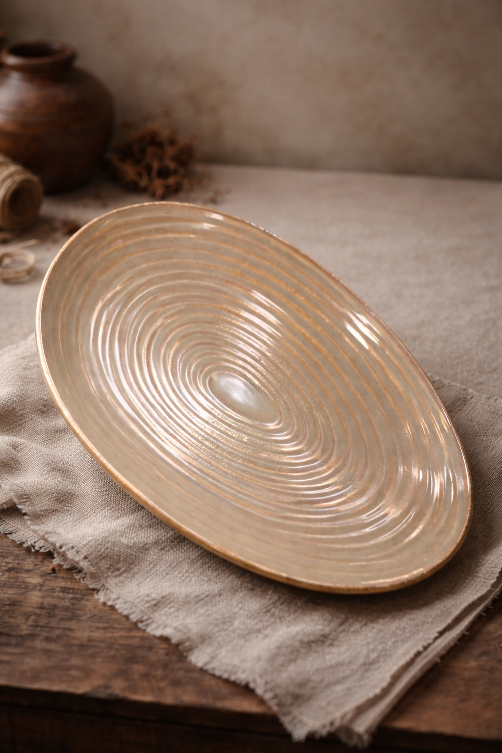 Eclipse Oval Ceramic Serving Platter