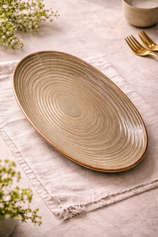 Eclipse Oval Ceramic Serving Platter