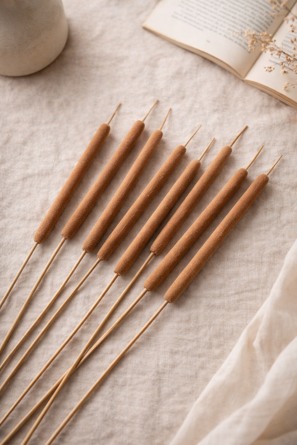 Brown Dried Reed Stems