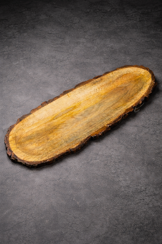 Live-Edge Wooden Serving Platter